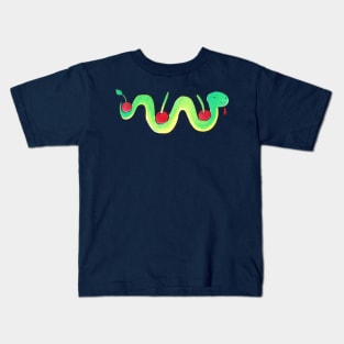 Watercolor Cherry Snake Kids T-Shirt